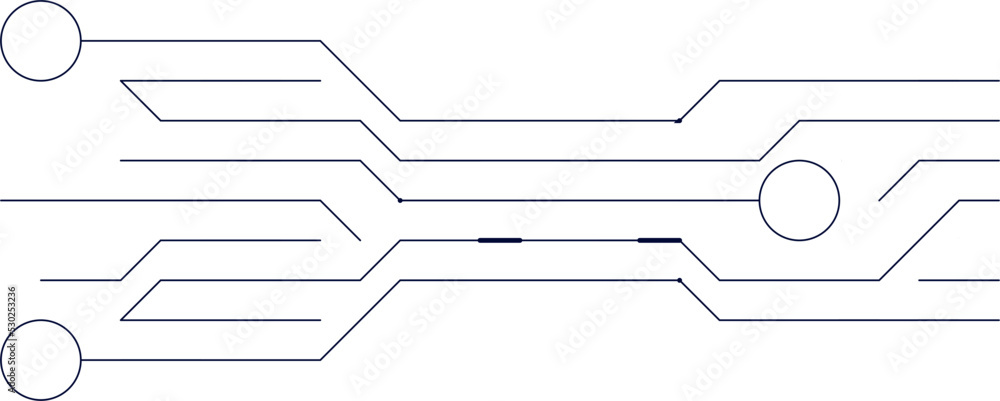 Obraz premium Tech Line Decorative Design Element Vector Illustration. Isolated on White Background