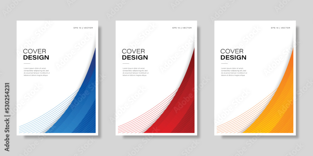 Set of book cover brochure template designs . Vector illustration.	