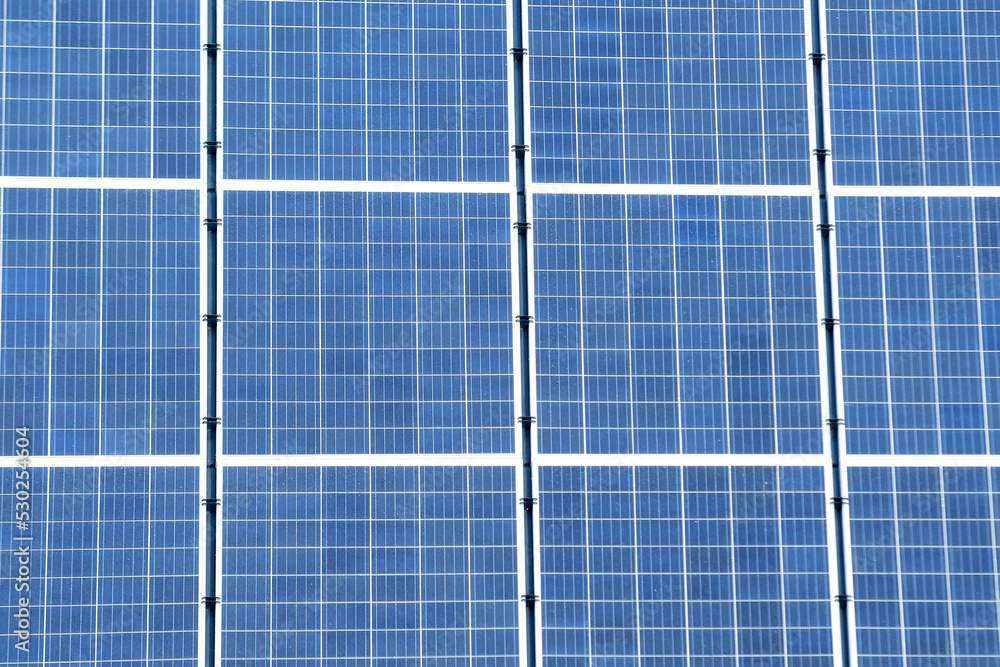 Photovoltaic solar panels on the roof of new house. Roof with solar panels close-up Photovoltaic solar panels on the roof of new house. Roof with solar panels close-up