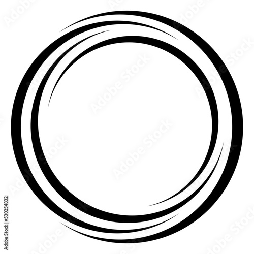 Circle logo, digital target round, shape swirl orbit, loop globe