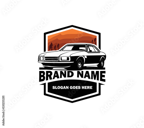 Modern American muscle car vector graphic design isolated