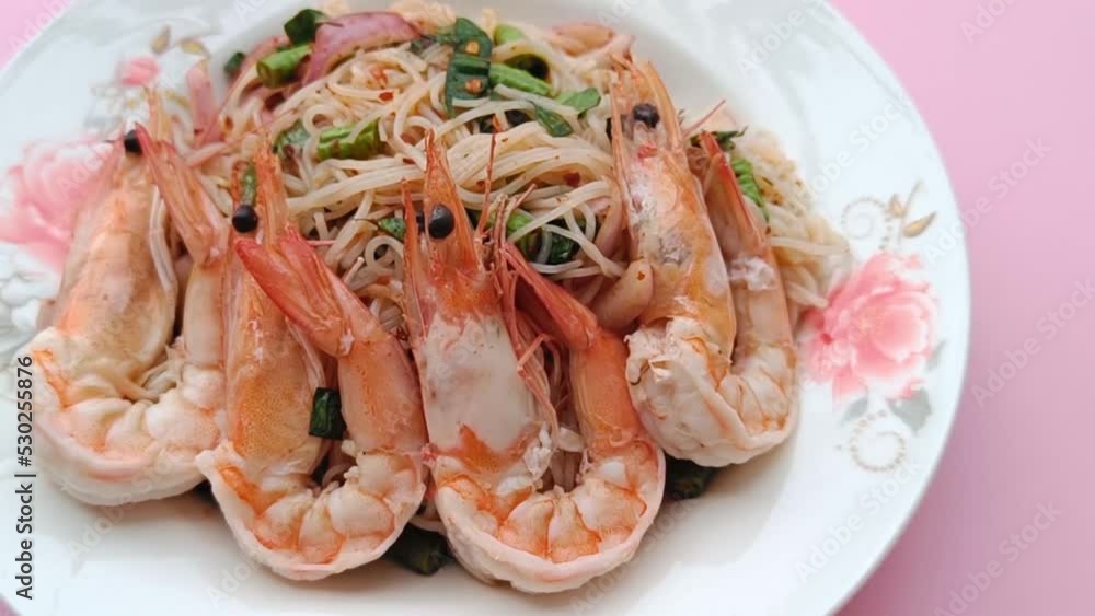 Rice Vermicelli Noodles seafood Spicy Salad Rice Vermicelli Noodles seafood Spicy Salad