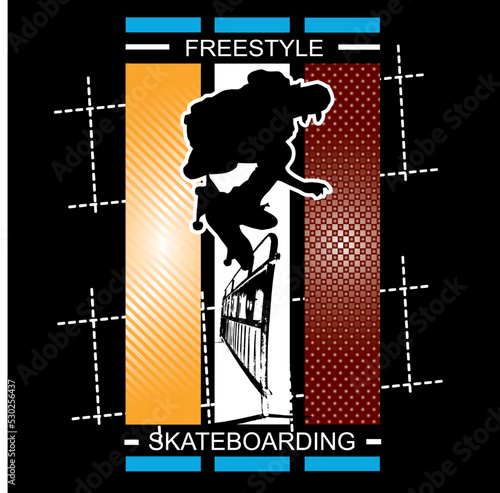  SKATE BOARD,stock vector illustration,T-shirt design graphic typography,shirt print