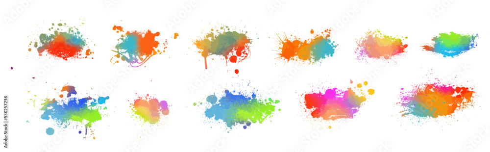 Obraz premium Set of multicolored blot object. Vector illustration