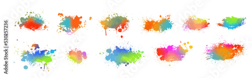 Set of multicolored blot object. Vector illustration