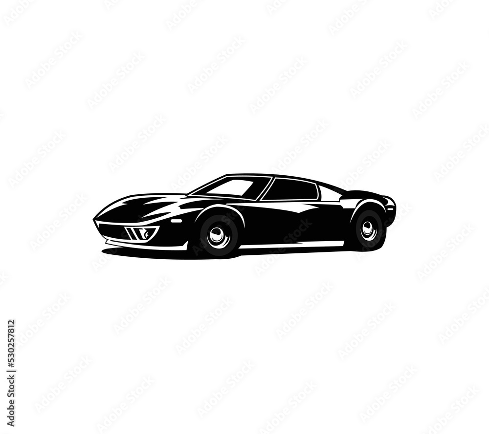 Muscle car vector poster logo illustration