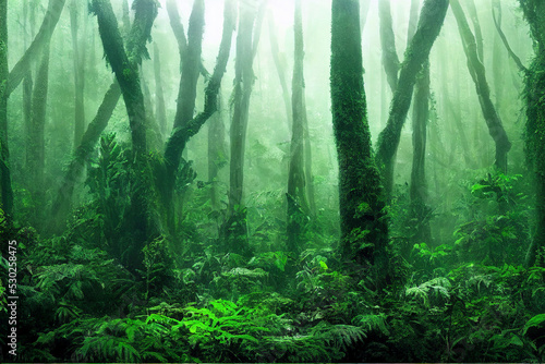 Green jungle landscape in sunlight © eyetronic