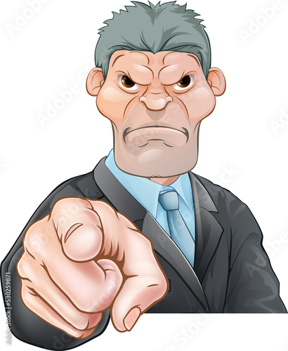 Angry Businessman Pointing