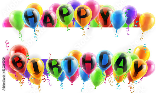 Happy Birthday Balloons Banner