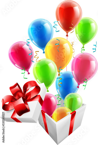 Gift Party Ballons and Stre...