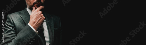 Fotografie Business decision making, businessman thinking and considering business proposal