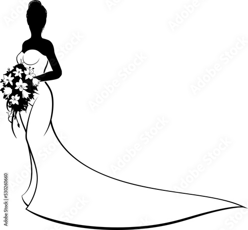 Wedding Bride Silhouette Ho...
