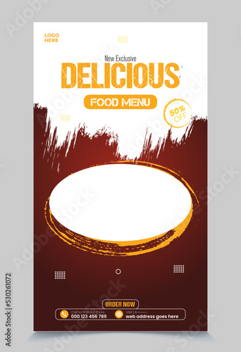 Delicious Food Menu Promotion Social Media Banner Post Stories Template
