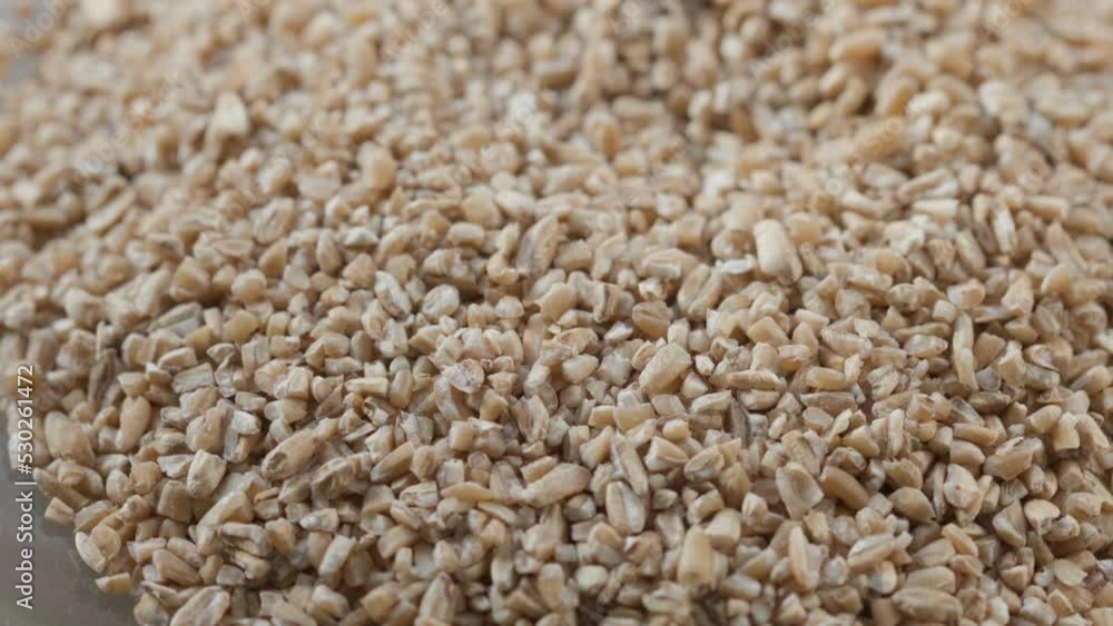 raw wheat groats rotate in a circle raw wheat groats rotate in a circle