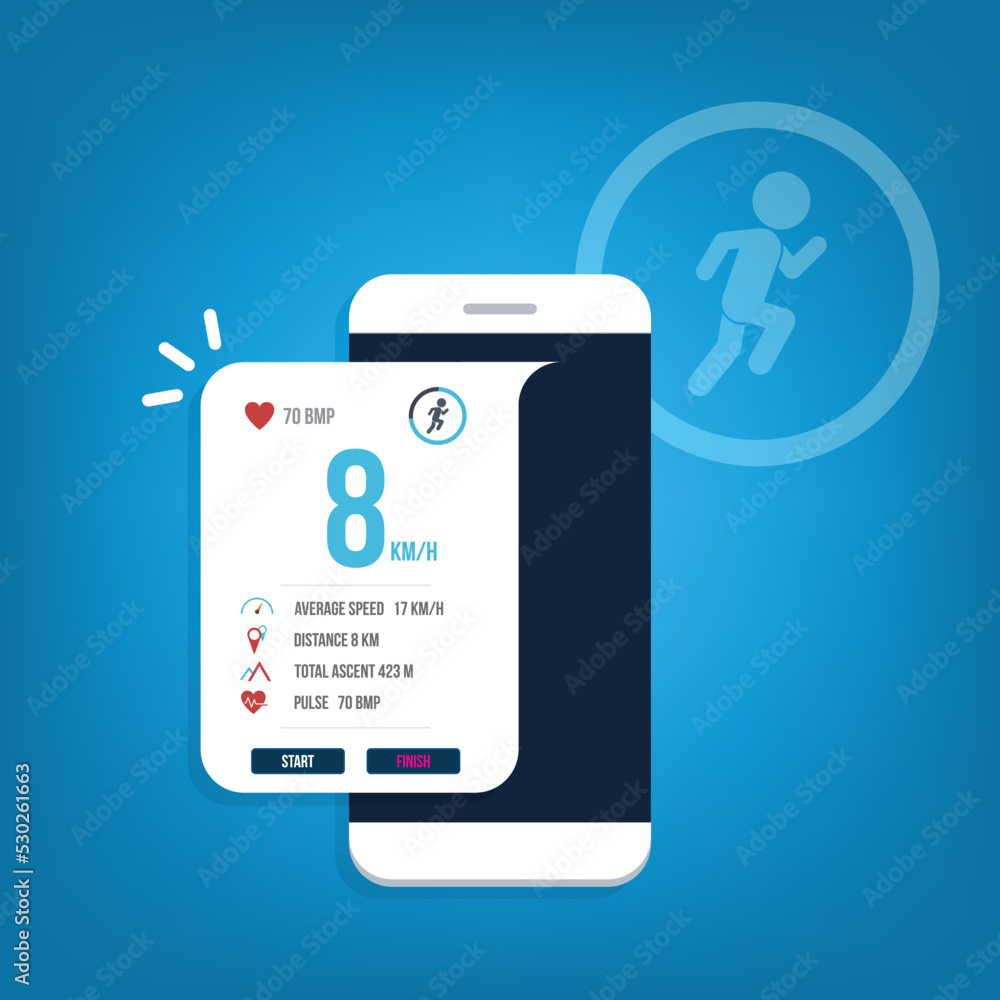 smartphone with running tracking app smartphone with running tracking app