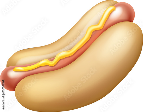 Hotdog and Mustard Illustration photo
