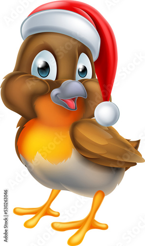 Christmas Cartoon Robin Bird