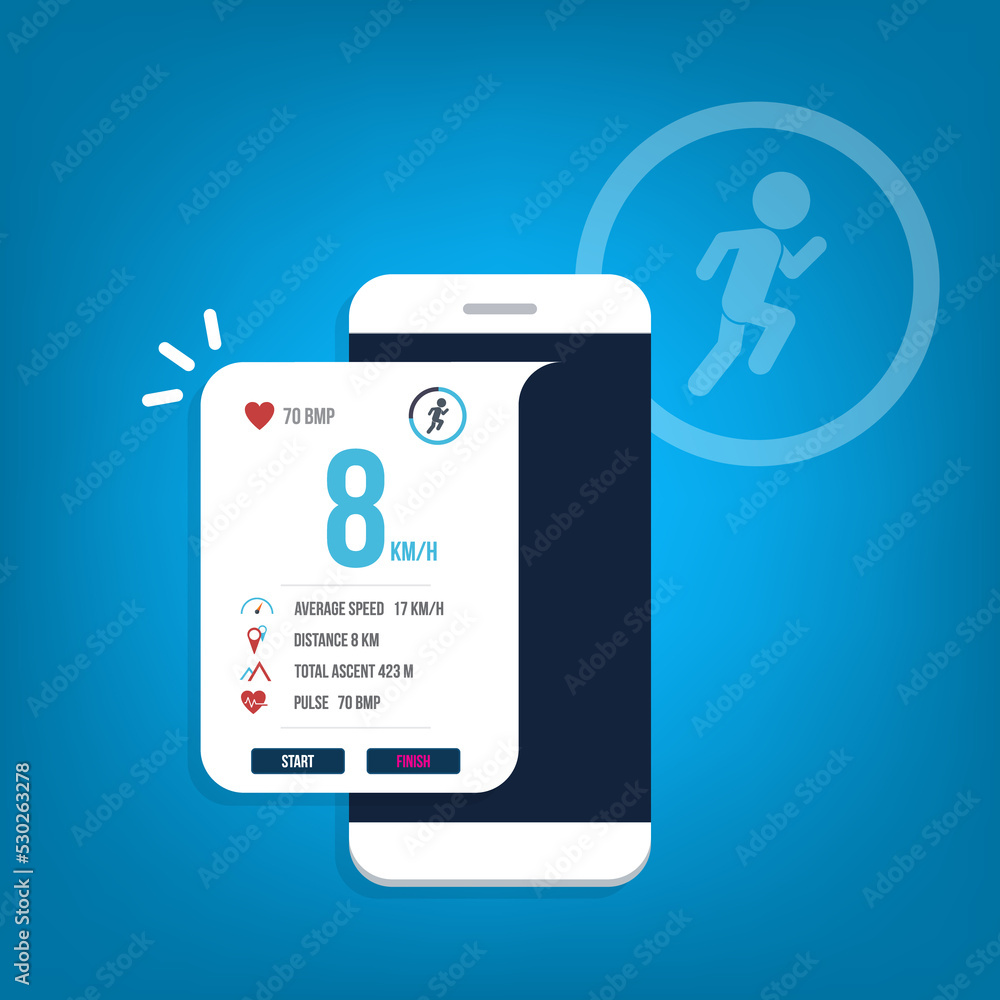 smartphone with running tracking app smartphone with running tracking app