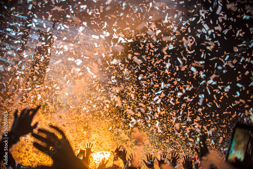 Confetti blast at a festival