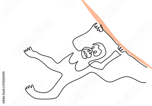 One continuous single line of hanging orangutan for international orangutan day isolated on white background.