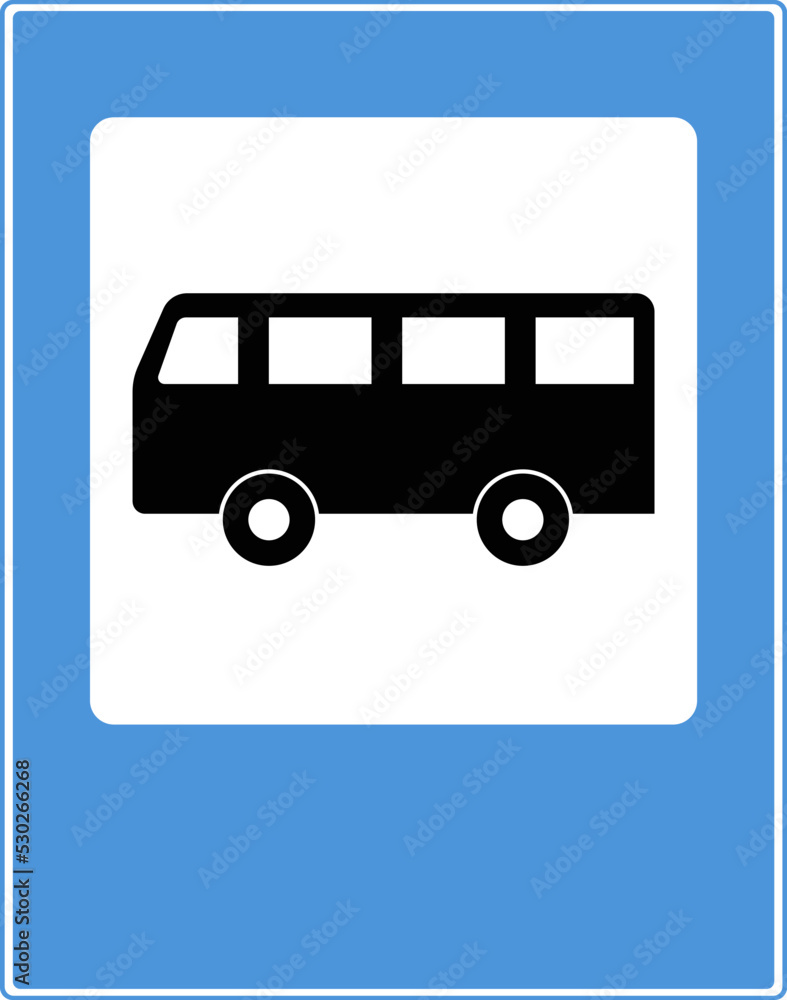 The sign is the place of the bus stop. The sign is the place of the bus stop.
