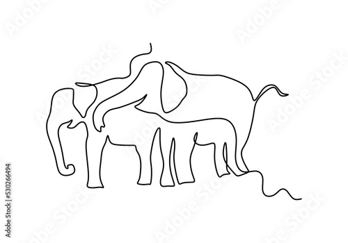 One continuous single line ...