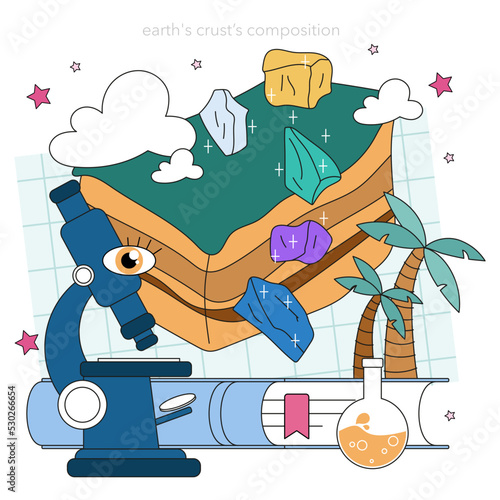 Geochemist concept. Scientist study structure, evolution and dynamics