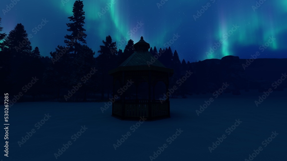 Fototapeta premium gazebo in nature landscape