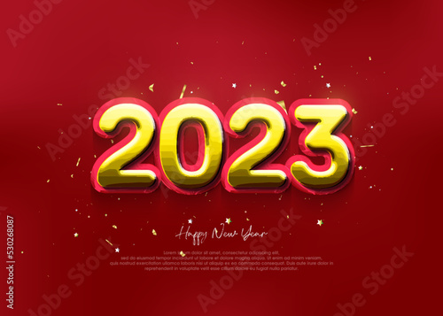 Happy new year background with luxury gold numbers illustration.