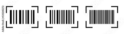 Scan barcode icon set. Vector illustration.