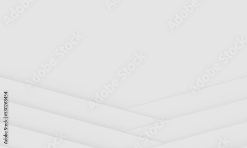 Minimalist clean copy space white background in stacked layers. abstract background. 3d rendering.
