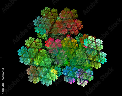 Abstract figure from triangles. Fractal graphics