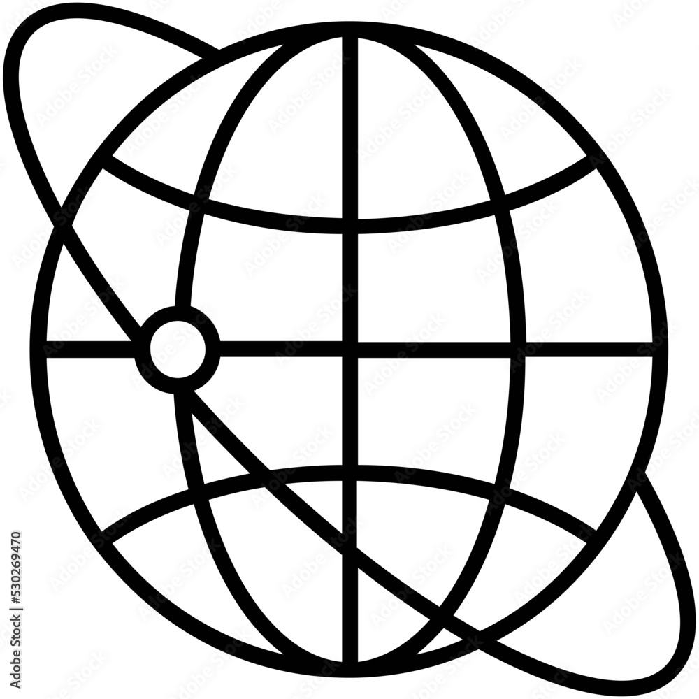 Global Solution Line Vector Icon Global Solution Line Vector Icon