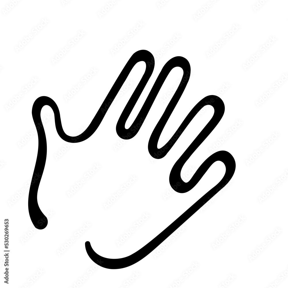 Isolated Line Drawing of a Hand Isolated Line Drawing of a Hand