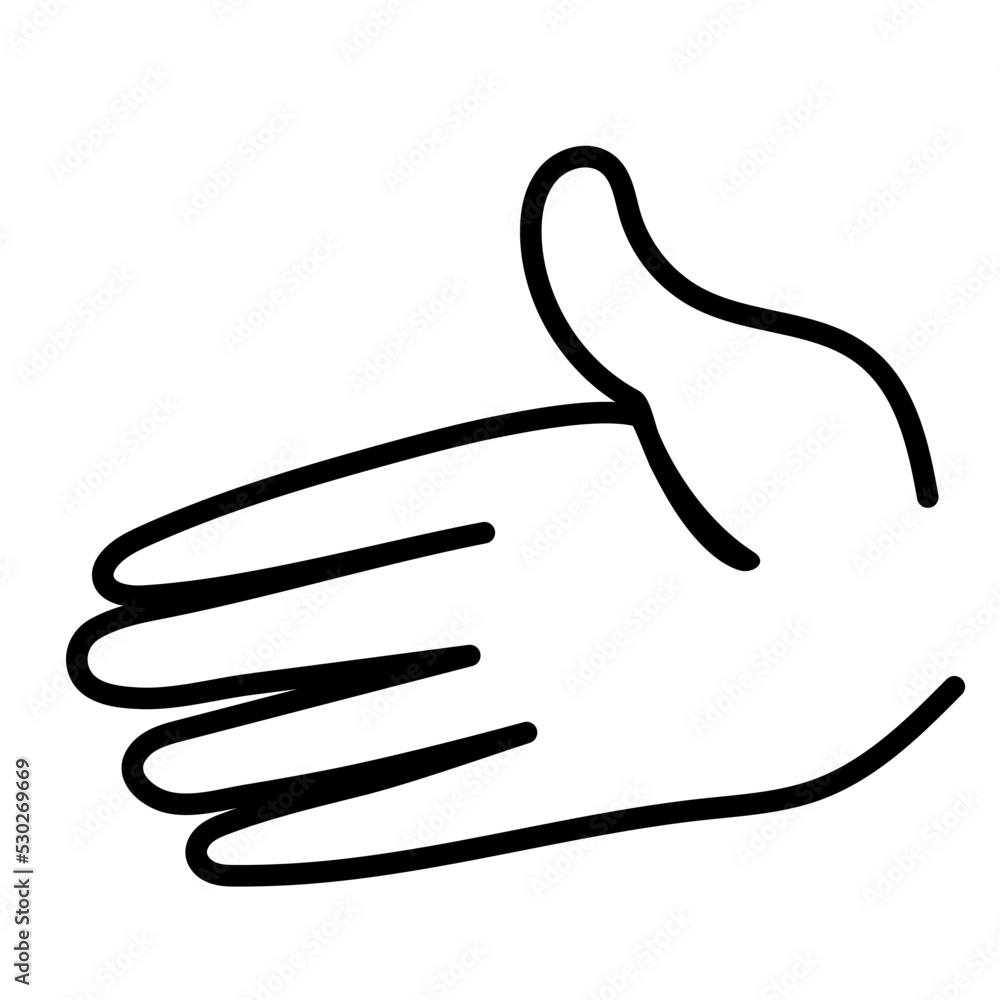 Obraz premium Isolated Line Drawing of a Hand