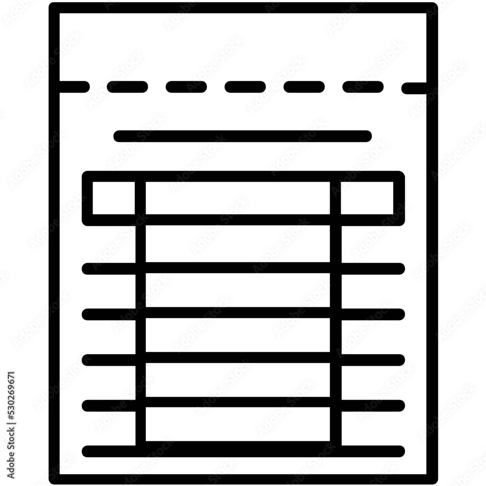 Invoice Line Vector Icon