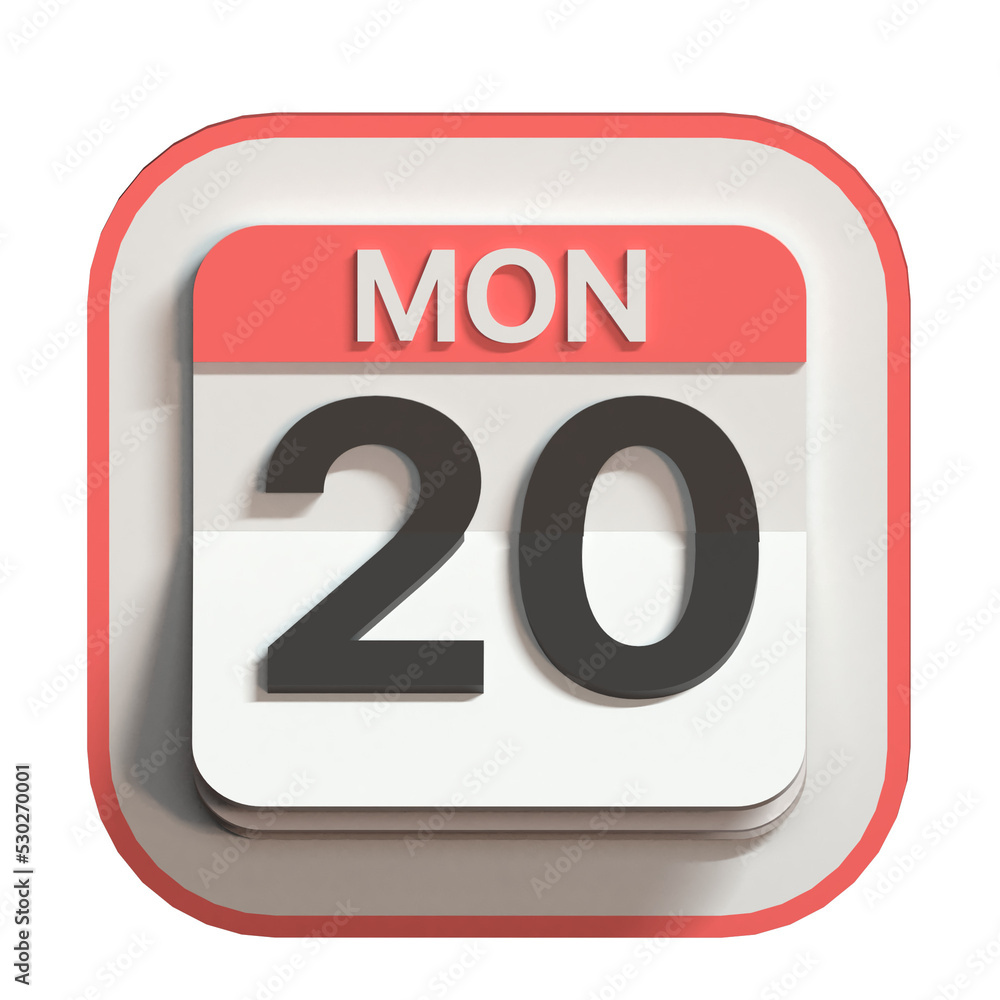 Calendar icon illustration in 3D design Calendar icon illustration in 3D design