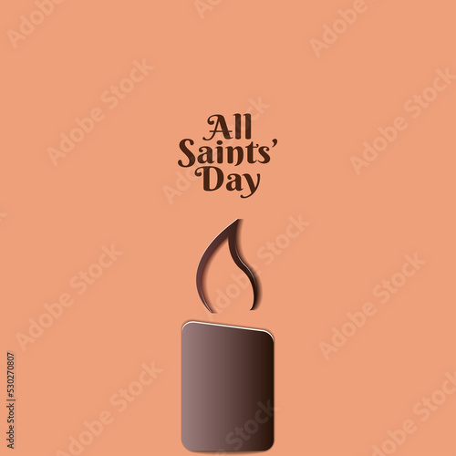 Vászonkép paper cut postcard. all saints day