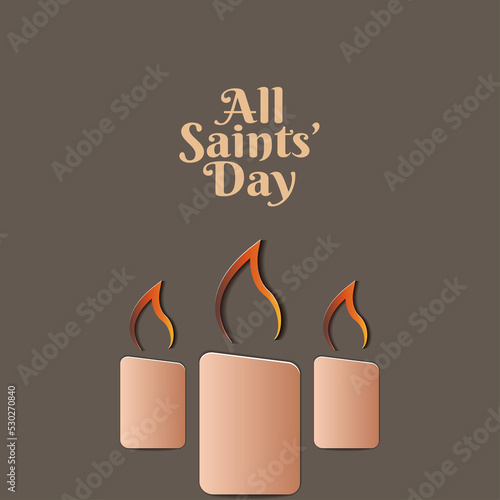 Fotografie paper cut postcard. all saints day