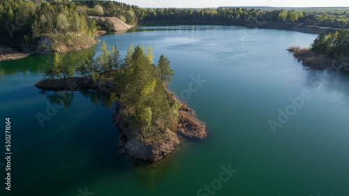 Summer Basalt Pillars Geological Reserve and Basaltove lake, Kostopil district of Rivne region, Ukraine. © SERG