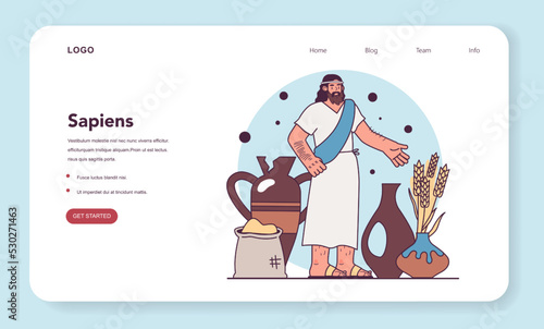 First agriculture revolution lead to food surplus web banner or landing page