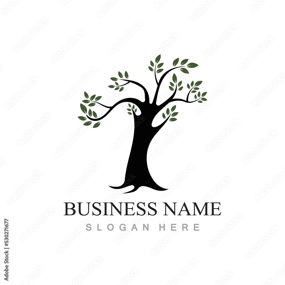 Obraz premium tree logo design with template vector concept