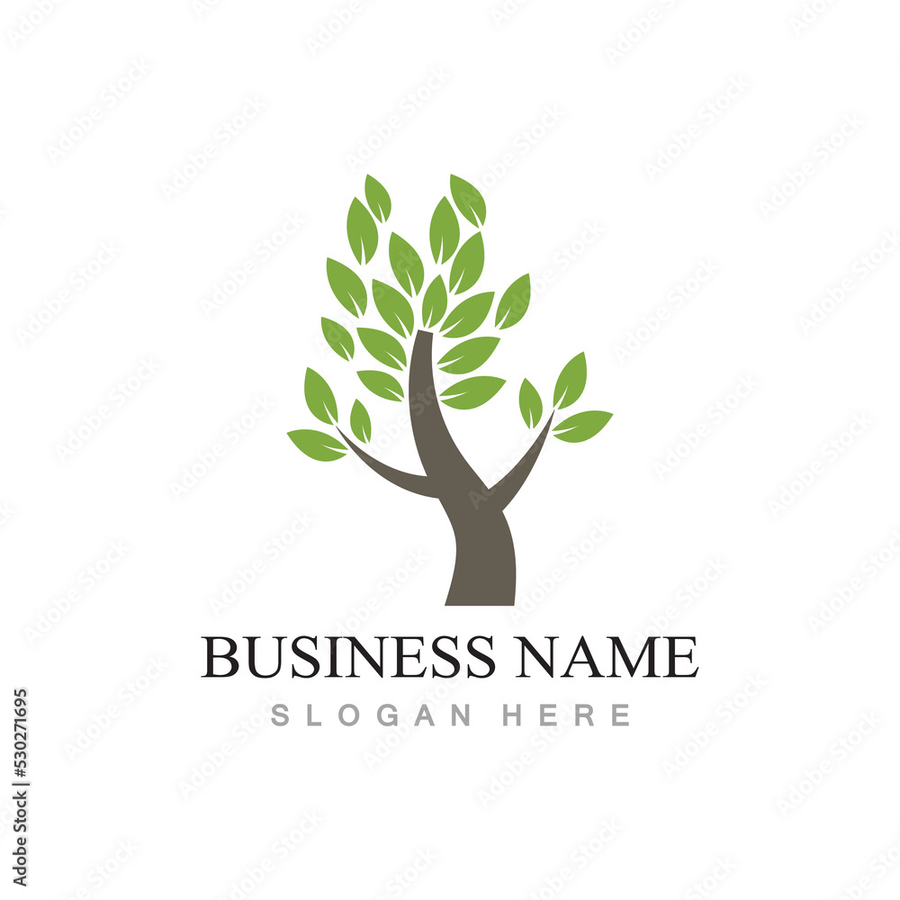 tree logo design with template vector concept