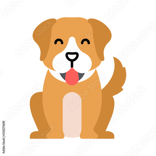 Cute little baby dog. funny smiling animal. colored flat cartoon vector illustration.