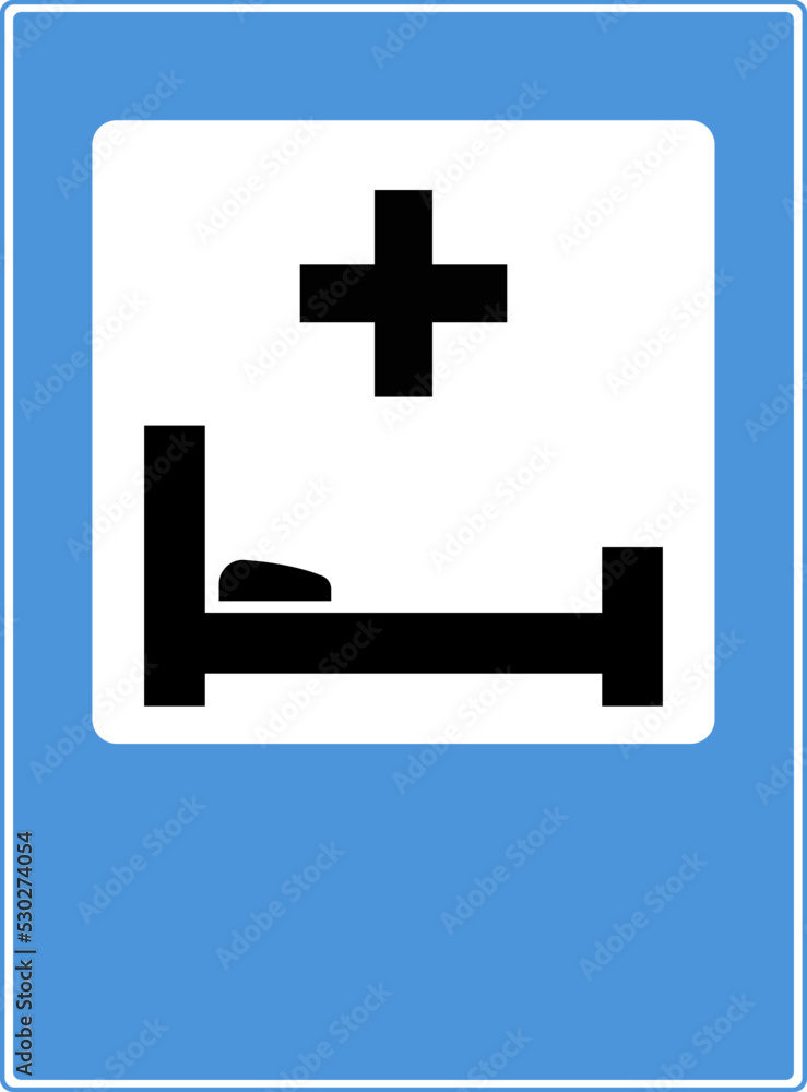 Fototapeta premium Hospital. Vector image on a blue background.