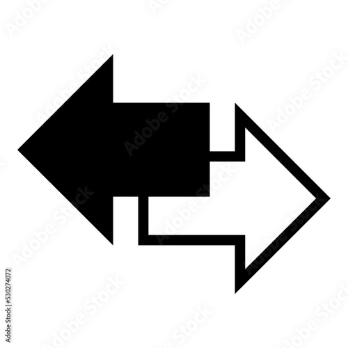 Fotografija Silueta de dos flechas apuntando en diferente dirección con relleno y líneas ais