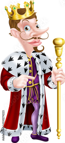 Snooty King Pointing Cartoon