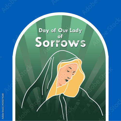 Mother's Day Sadness vector illustration, flat design. holiday