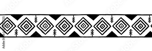 Ethnic repeating ornament. Seamless pattern. Isolated on a white background.