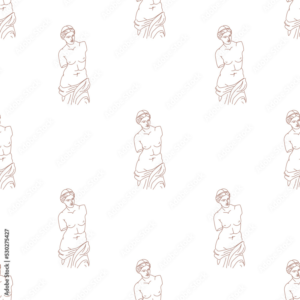 Seamless vector pattern with sculpture in doodle style. Seamless vector pattern with sculpture in doodle style.